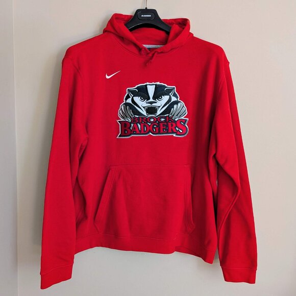 Vintage Nike Hoodie Center Swoosh Sweater Embroidered Wisconsin Badgers Size XXL - Picture 1 of 8